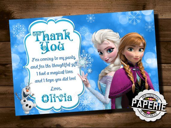 FROZEN Printable THANK YOU card, Custom Frozen Invitation For Girls Birthday Par… Wallpaper