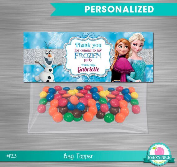 FROZEN bag topper, Frozen Party Package,  Frozen Printable Bag Topper, Frozen DI…