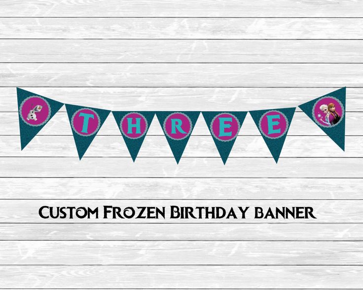 FROZEN printable birthday pendant banner, custom age, Anna, Olaf, Elsa, party ad…