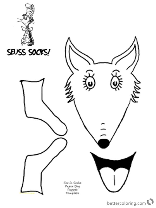 Fox in Socks by Dr Seuss Coloring Pages Bag DIY printable Wallpaper