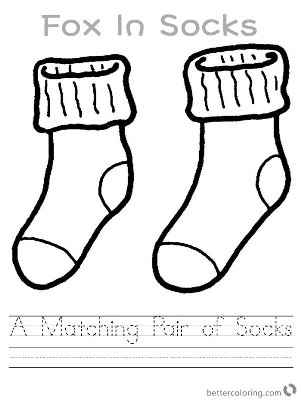 Fox in Socks from Dr Seuss Coloring Pages Worksheet printable Wallpaper