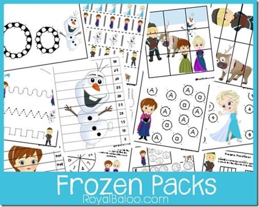 Free Frozen packs for toddler, preschool, kindergarten, first, second, and third…