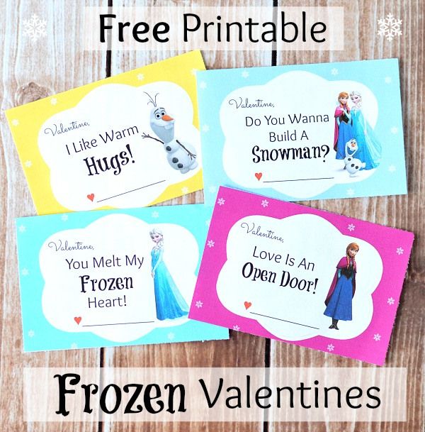 FREE Printable Disney Frozen Valentine’s Day Cards | TheSuburbanMom