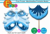 Free Unique Frozen Marshmallow Printable Masks,party masks,birthday,invitation,A...