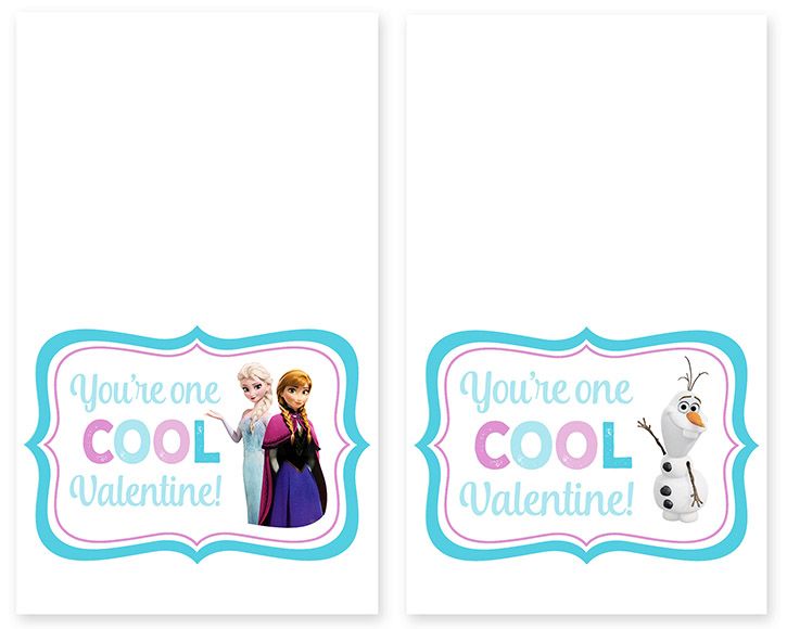 Free printable Disney Frozen valentines – attach to a package of fruit snacks fo…