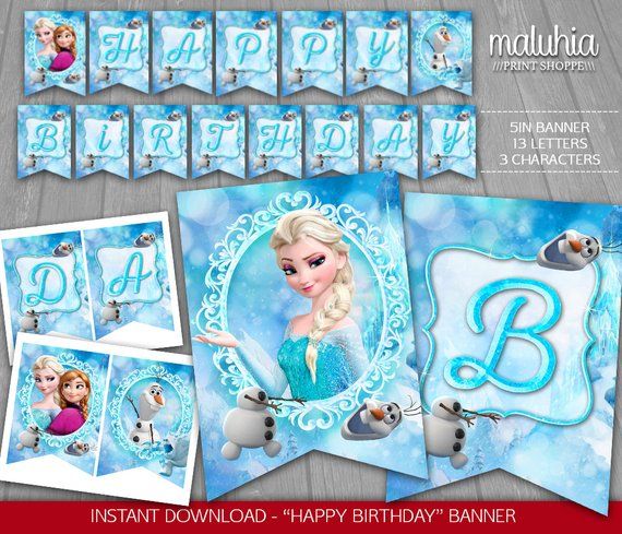 Frozen Birthday Banner – INSTANT DOWNLOAD – Disney Frozen Printable – Frozen Els… Wallpaper