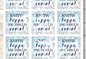 Frozen Birthday Party Gift Tags, Chic Classy Elegant Frozen Printable, Winter Wo...