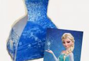 Frozen: Elsa Free Printable Dress Shaped Box.  box, Dress, Elsa, free, Frozen, p...