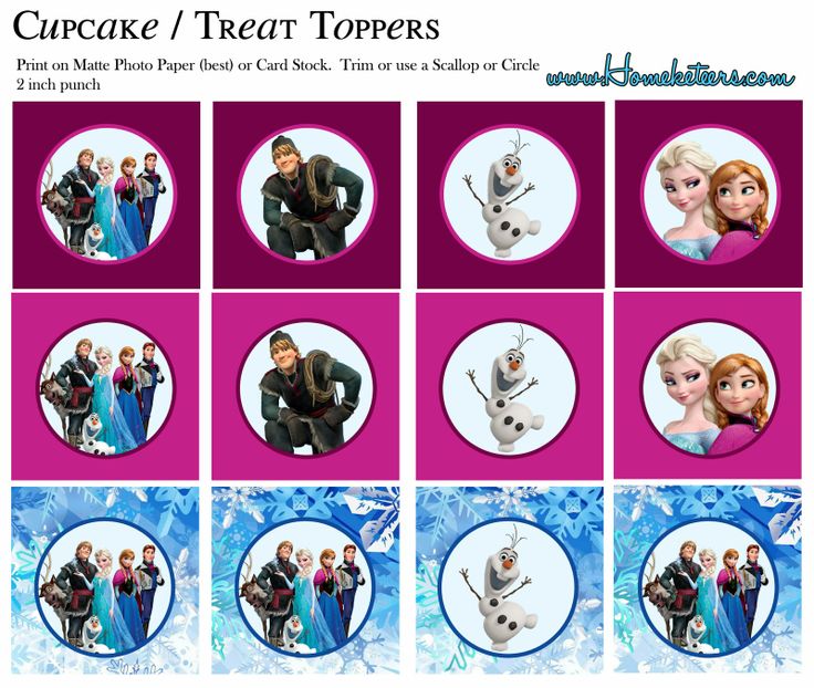 Frozen: Free Printable Toppers.