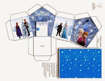 Frozen: House shapped Free Printable Box. Wallpaper