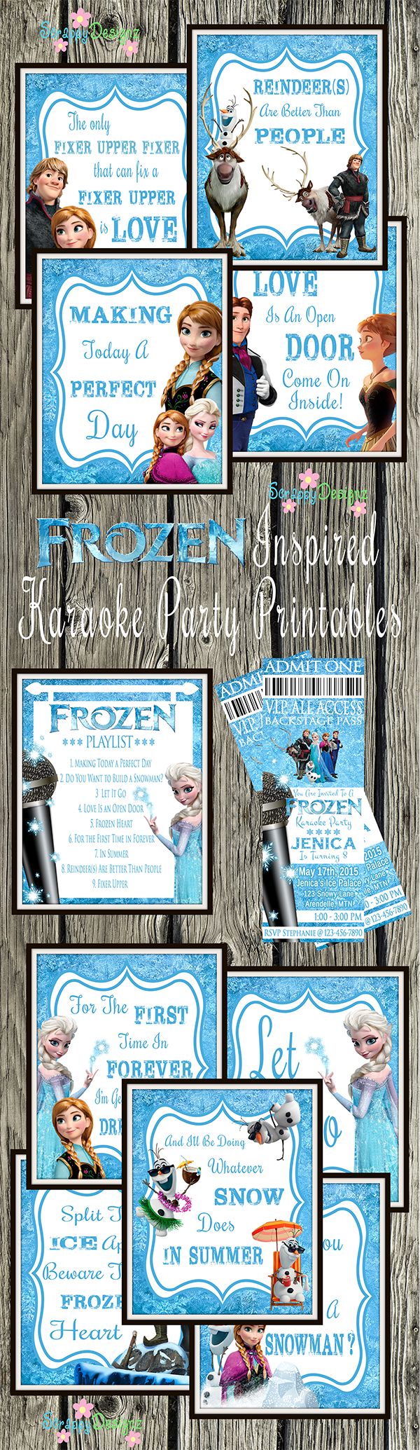 Frozen Inspired Karaoke Party Printables – Includes (10) 8″ x 10″ posters, one f… Wallpaper