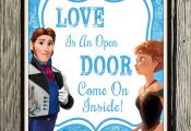 Frozen Inspired Karaoke Party Printables - "Love Is An Open Door" 8" x 10" Poste...