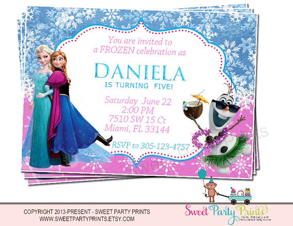 Frozen Invitation Professinally Printed, Digital file available by SweetPartyPri… Wallpaper