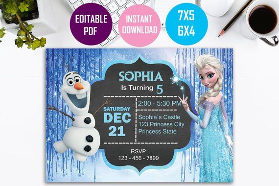 Frozen Invitation instant download, Frozen Birthday Invitation , Frozen Printabl…