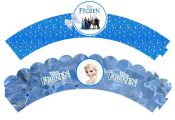 Frozen Party: Free Printable Cupcake Wrapper. Print on  cardboard, wrap around c...
