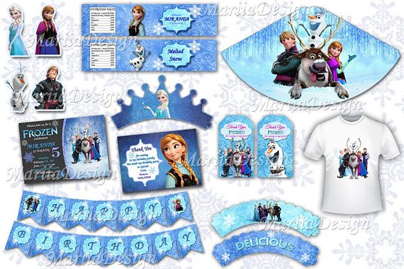 Frozen Party Package, Frozen Printable kit, Frozen birthday decorations, Frozen … Wallpaper