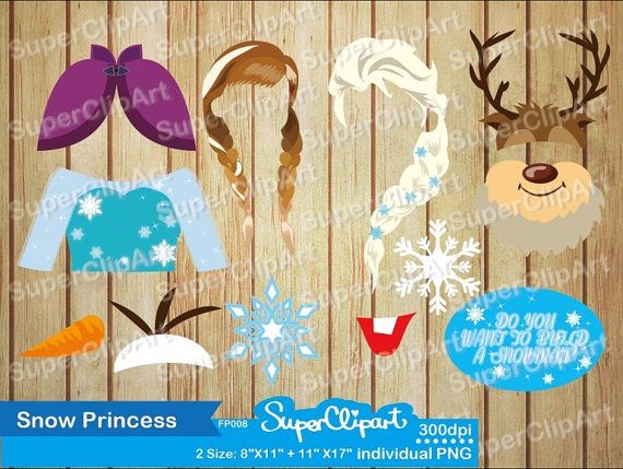 Frozen Photo Booth Props for Frozen Birthday Party by SuperClipArt Wallpaper