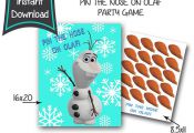 Frozen Pin the Nose On Olaf -Frozen printables - digital file