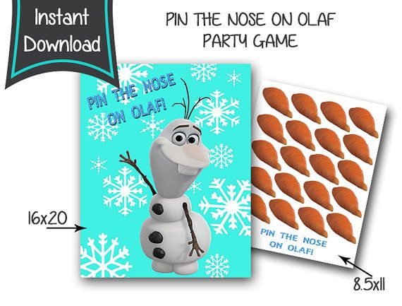 Frozen Pin the Nose On Olaf -Frozen printables – digital file Wallpaper
