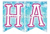 Frozen Printable Happy Birthday Banner available to download at SHYbyDESIGN.com