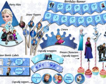 Frozen Printable Party Package – Frozen Printable kit, PRINTABLE Frozen, Downloa… Wallpaper