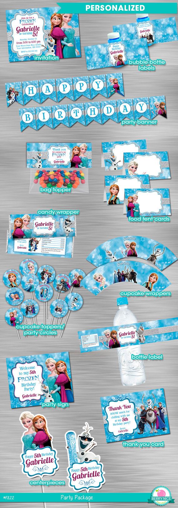 Frozen Printable Party Package Including Invitation Print Yourself, Frozen Birth… Wallpaper