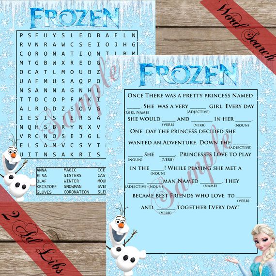 Frozen Printable games! Word Search and Ad libs! Digital download! Frozen Party … Wallpaper