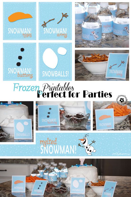 Frozen Printables for Olaf Snowman Snacks and Melted Snowman Water Bottles {OneC… Wallpaper