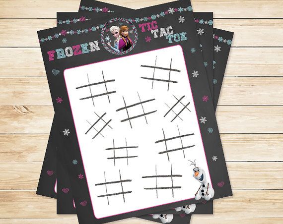 Frozen Tic Tac Toe Activity Sheet Chalkboard by ApothecaryTables Wallpaper