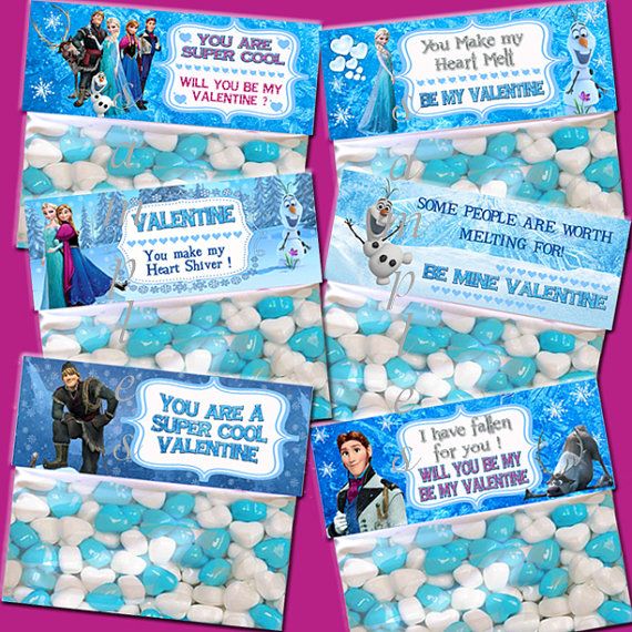 Frozen Valentine's Day Treat Bag Topper  – INSTANT DOWNLOAD /  6 Styles of  …