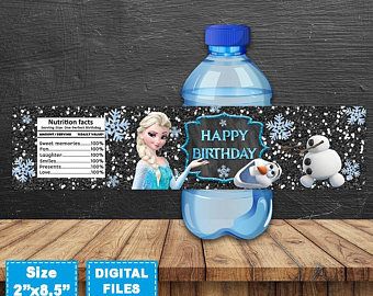 Frozen Water Bottle Labels, Frozen Bottle Wrap, Frozen Birthday Party, Frozen Pr… Wallpaper