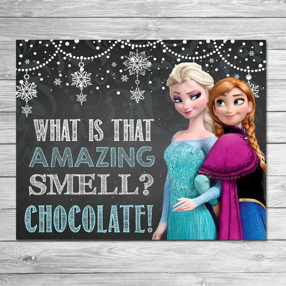 Frozen What is That Amazing Smell Chocolate Sign Chalkboard Anna Elsa / Frozen P… Wallpaper
