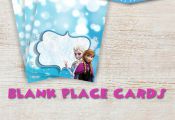 Frozen blank place cards or food tents. Frozen Birthday Invitations, Thank You C...