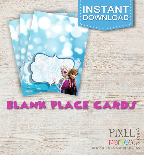 Frozen blank place cards or food tents. Frozen Birthday Invitations, Thank You C… Wallpaper