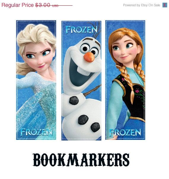 ON SALE 25% OFF Instant Download Digital frozen Printable Birthday Party bookmar…