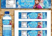 Plus de détails Frozen étiquette de bouteille d’eau, Frozen neige fondue, Fr...