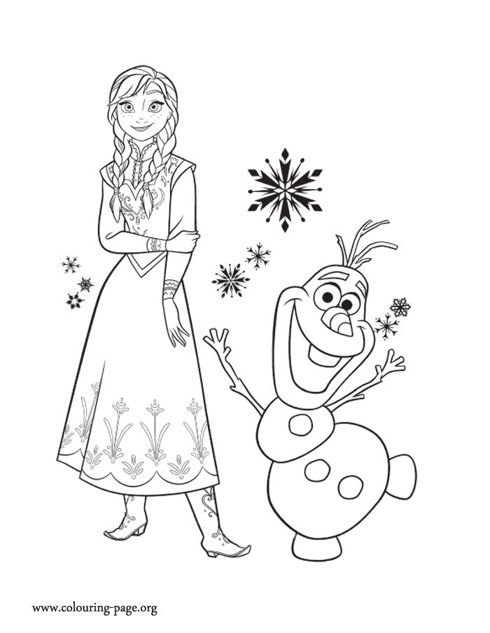 Print and color this amazing picture of Princess Anna and her friend Olaf. Enjoy… Wallpaper