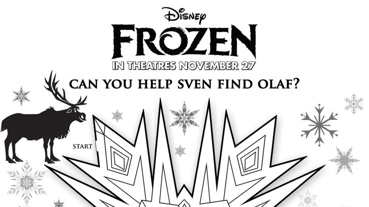 Print out three fun Disney's Frozen mazes for the kids!