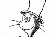 Stylist And Luxury Cat In The Hat Face Printable Dr Seuss Coloring Page Color Lu...