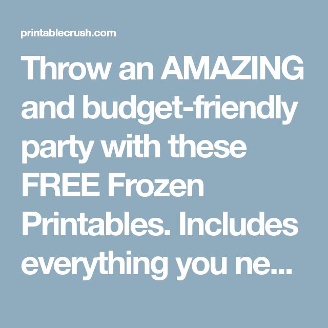 Throw an AMAZING and budget-friendly party with these FREE Frozen Printables. In… Wallpaper