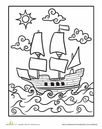 Worksheets: Mayflower Coloring Page Wallpaper