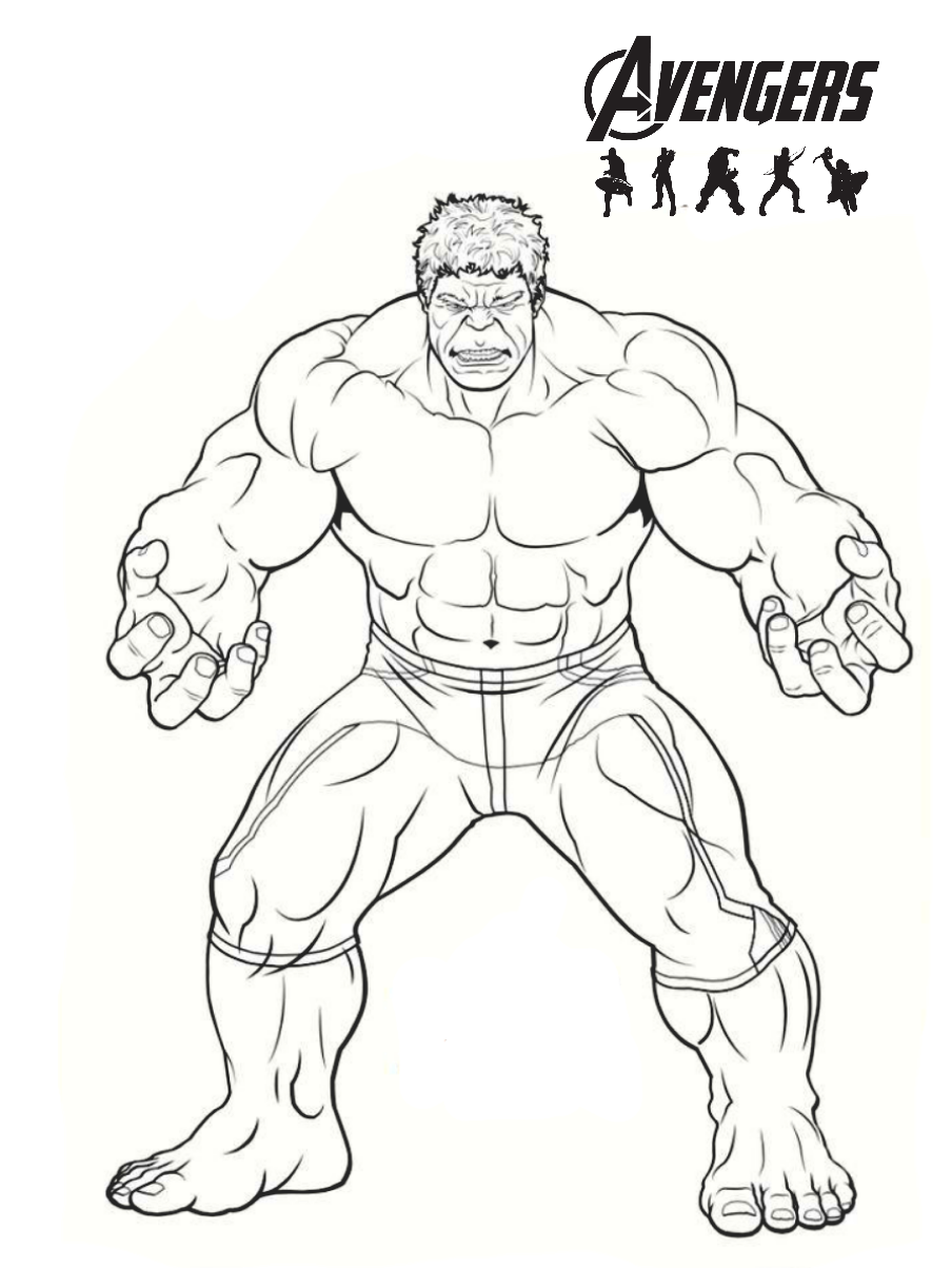 Avengers Endgame The Hulk Coloring Page Wallpaper