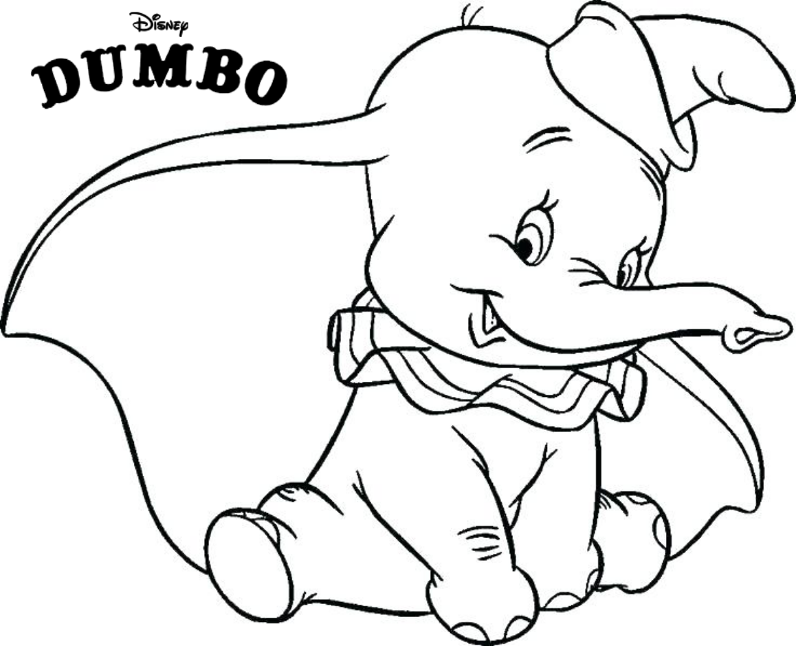 Baby elephant Dumbo is unbelievably cute coloring pages