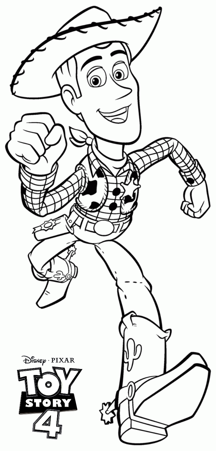 Sherrif Woody is running away from Rex, Toy Story 4 printable coloring pages Wallpaper