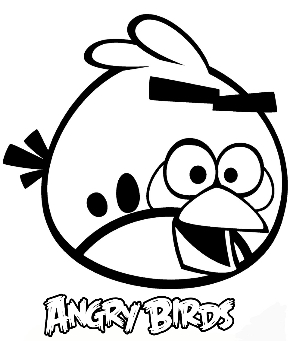 Angry Bird the strong Red bird coloring pages for kids Wallpaper