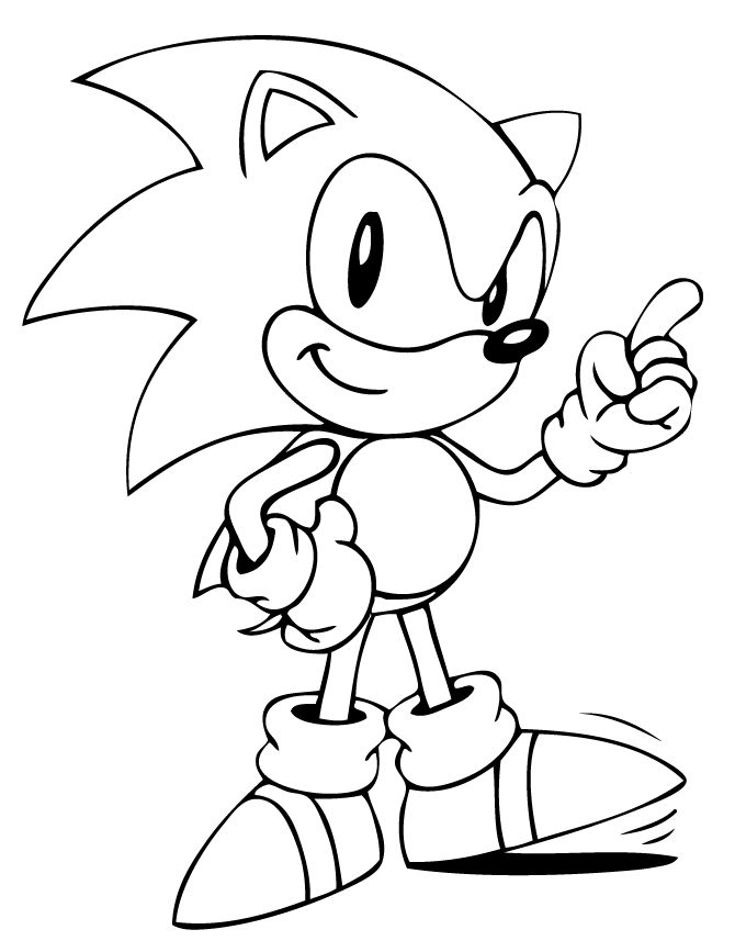 Sonic is blue hedgehog with supersonic speed. Coloring page. Wallpaper