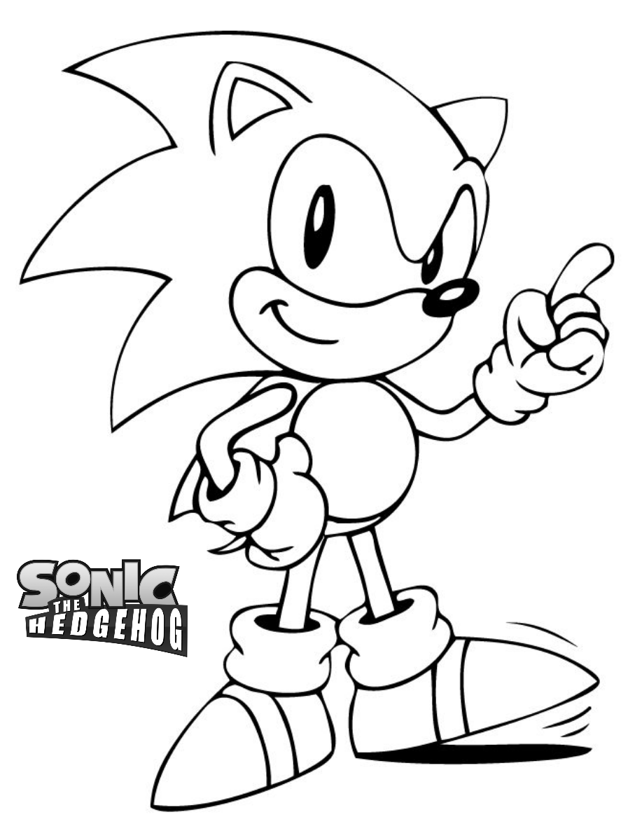 Sonic is blue hedgehog with supersonic speed. Coloring page. Wallpaper