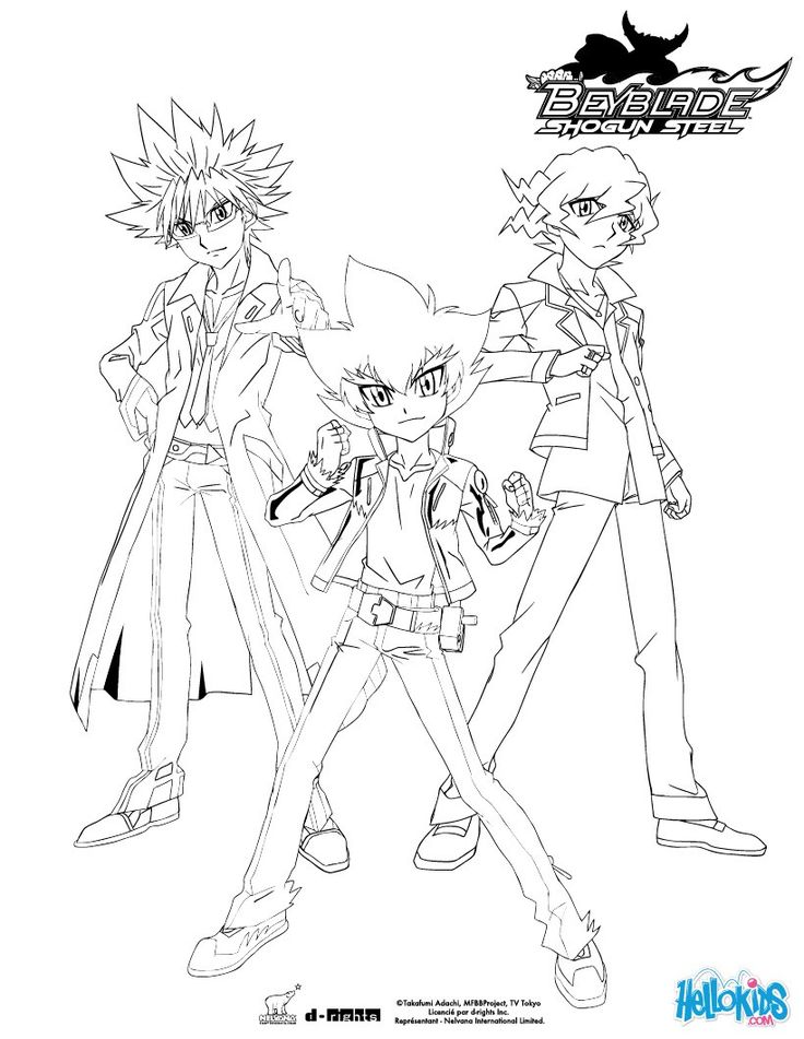 Beyblade Group 3 characters coloring page. More Beyblade content on bubakids.com Wallpaper