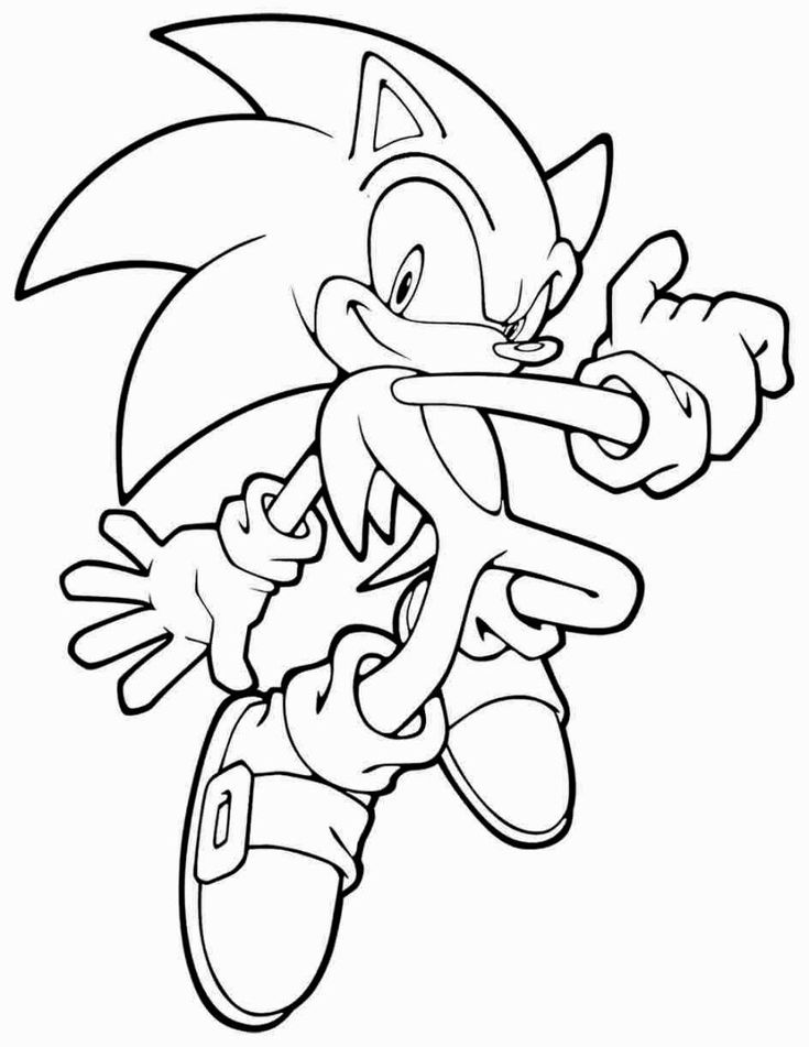 Easy Sonic Coloring Pages Ideas Printable - BubaKids.com