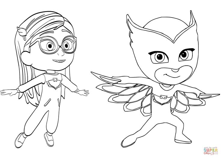 Pajama Hero Amaya is Owlette from PJ Masks coloring page | Free Printable Coloring Pages Wallpaper